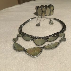 3 piece silver jewelry set